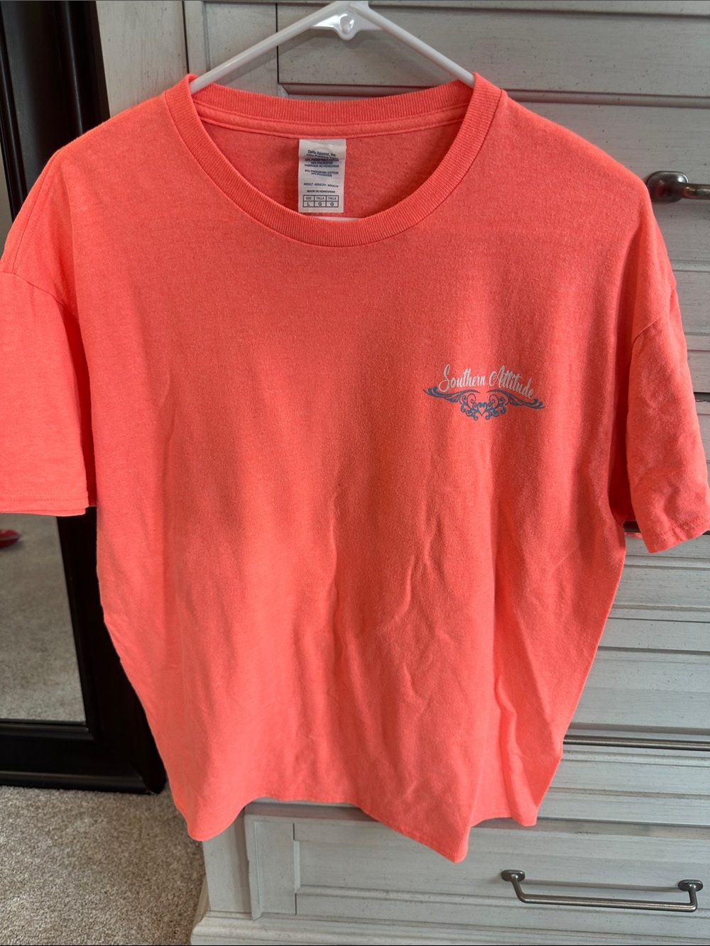 Southern Attitude Coral Pocket Logo Tee